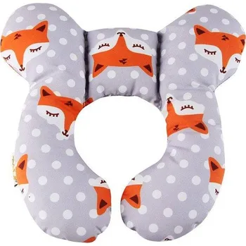 Dekorativní polštářek Polštářek za krk | podhlavníček do kočárku, styl medvídek - Liška
