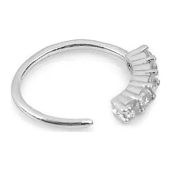 Piercing Kroužek do nosu | náušnice do nosu se zirkony - Stříbrný