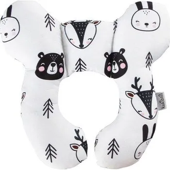 Dekorativní polštářek Polštářek za krk | podhlavníček do kočárku, styl medvídek - Černý medvěd