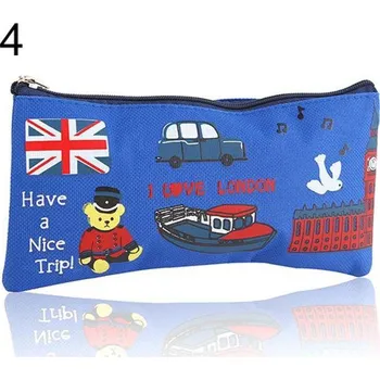 Penál Pouzdro na drobnosti | školní penál na tužky, styl Londýn - Modrá