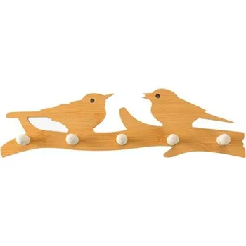 Věšák Dřevěný věšák na stěnu | samolepící háčky - V4