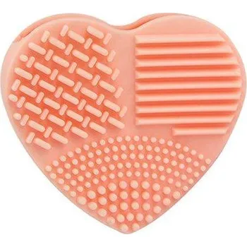 Kosmetická pomůcka | brushegg na čistění stětců silikonový - srdce - Oranžová
