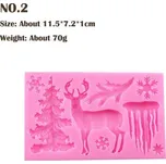 Silikonová forma | forma na čokoládu - strom rampouchy vločka jelen