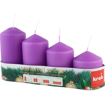 Vánoční dekorace Svíčka adventní schody 50x60/75/90/105 mm - fialová (4ks)