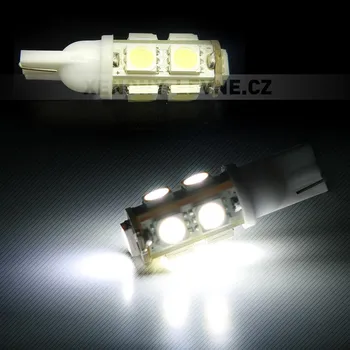 Autožárovka LED T10 - 9 x LED SMD BÍLÉ - bezpaticové, 1ks (Parkovací LED SMD T10)