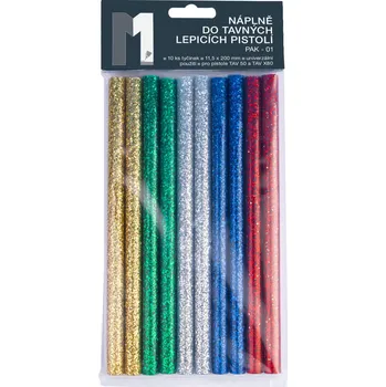 Svíčka Náboje do tavné pistole třpytivé glitter (10 ks, 11,5 mm / 20 cm)