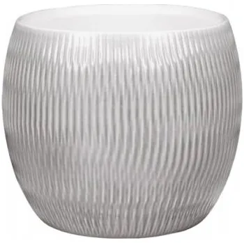 Květináč Obal PLISSE SOUDEK/řasy/d15x14cmcm/šedý lesk