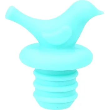 Špunt na víno | zátka na láhev, styl ptáček - Modrý