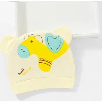 Pokrývka hlavy Dětská čepice se zvířátkem a oušky, pro novorozence - žlutá 3