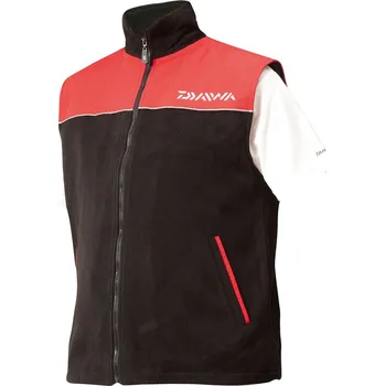 Rybářské oblečení Daiwa rybářská vesta Waistcoat fleece black/red