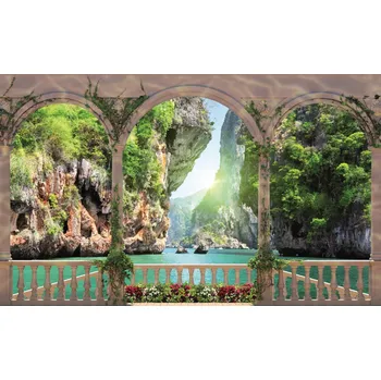 Fototapeta Fototapeta Moře - pohled z terasy vlies 416 x 254 cm