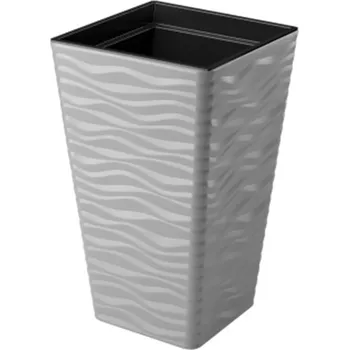 Květináč SAHARA KVADRÁT SLIM šedý kámen, 30 x 56 cm