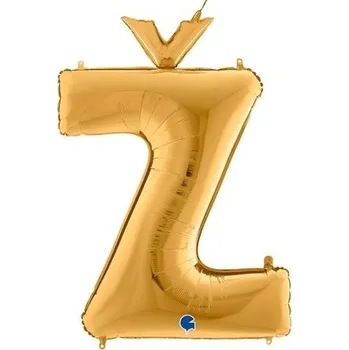 Balónek Foliové písmeno Z s háčkem zlaté 102 cm (Foliové písmeno Z s háčkem zlaté 102 cm)