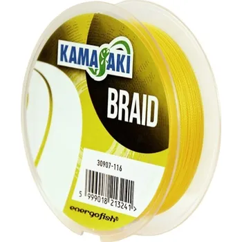 KAMASAKI - Pletená šňůra Braid Žlutá 0,25 mm 23,6 kg 100 m