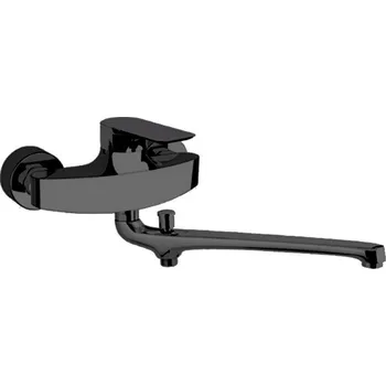 Vodovodní baterie Hopa Fonti Umyvadlová/vanová nástěnná baterie, ramínko 300 mm, rozteč 150 mm, černá matná, BAREL4614