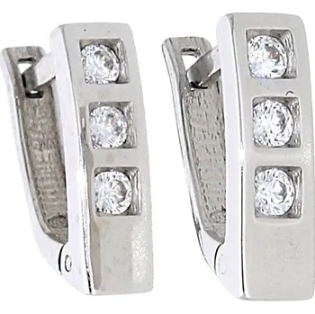 Náušnice Goldstore Náušnice bílé zlato tři zirkony Váha: 2.00 g