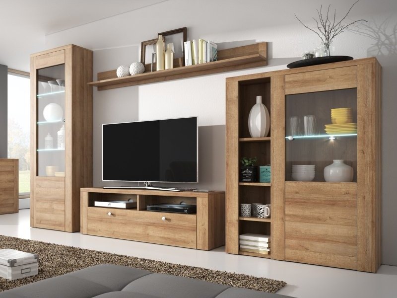 Moderní obývací stěna LARONA dub Riviera světlý