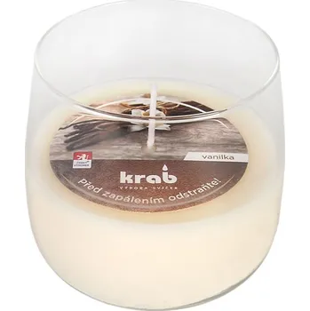 Svíčka Krab Svíčka vonná 125g vanilka ve skle, 18hod.