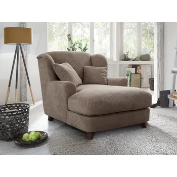 Křeslo Longchair ve skandinávském stylu - prodloužené křeslo ASADO v béžovošedé šedé barvě