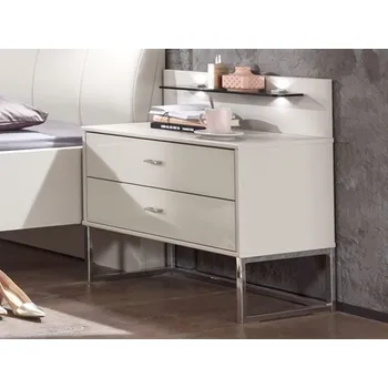 Noční stolek Noční stolek se zásuvkami KANSAS bílá champagne