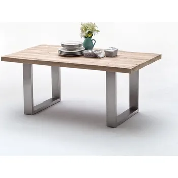 Jídelní stůl Jídelní stůl CASTELLO dub bělený/leštěná ocel Velikost stolu 220x100