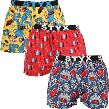 Trenýrky 3PACK pánské trenky Styx art sportovní guma vícebarevné (3B15690) S Možnost vrácení zboží ZDARMA do 120 dnů!