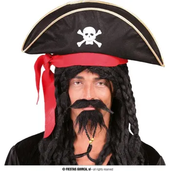 Karnevalový doplněk Fiestas Guirca Pirátský klobouk pro dospělé se stuhou