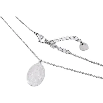 Módní doplněk Náhrdelník z nerezové oceli křížky, madona, anděl - 2 platina