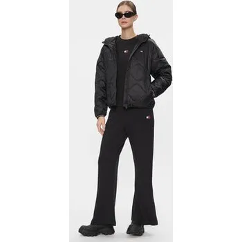 Dámské kalhoty Tommy Jeans Teplákové kalhoty DW0DW17312 Černá Wide Leg M