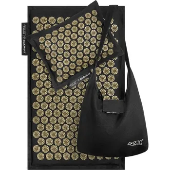 4FIZJO Ecomat akupresurní podložka s polštářkem 68 x 42 cm, černá/zlatá