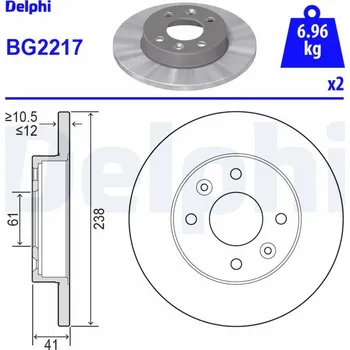 Brzdový kotouč Brzdový kotouč DELPHI BG2217