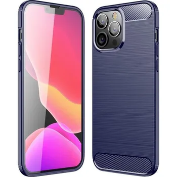 Pouzdro na mobilní telefon Fiber odolný gelový texturovaný obal na mobil iPhone 13 Pro Max 6.7 - modrý