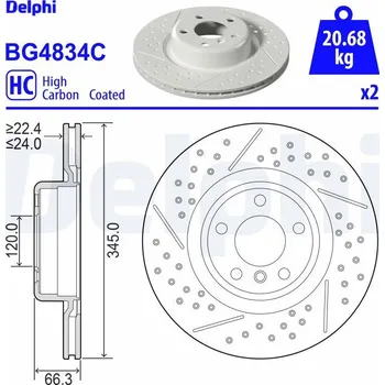 Brzdový kotouč Brzdový kotouč DELPHI BG4834C