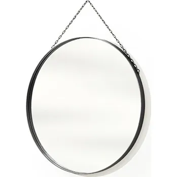 Zrcadlo BOGART. Kulaté zrcadlo Nicole v kovovém rámu 80 cm - černé