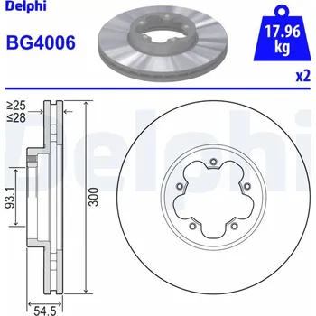 Brzdový kotouč Brzdový kotouč DELPHI BG4006