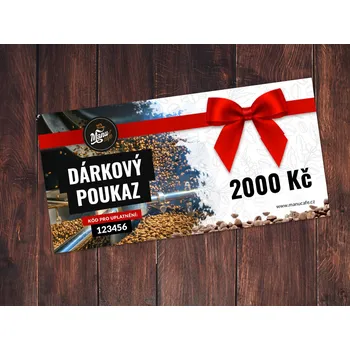 předplacená karta Manu cafe - Dárkový poukaz na 2000 CZK