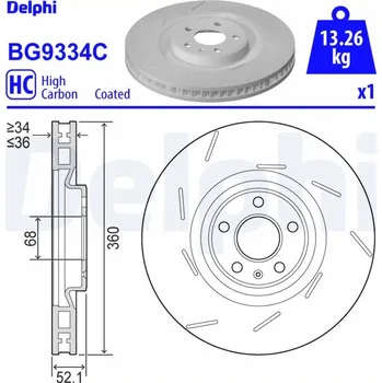 Brzdový kotouč Brzdový kotouč DELPHI BG9334C