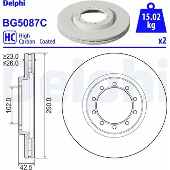 Brzdový kotouč Brzdový kotouč DELPHI BG5087C