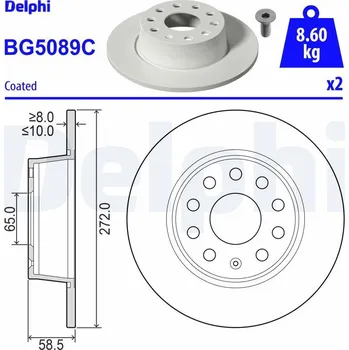 Brzdový kotouč Brzdový kotouč DELPHI BG5089C