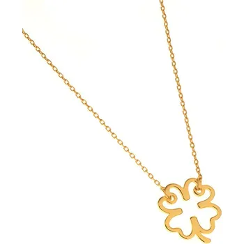 Náhrdelník Argento 91577 Pozlacený stříbrný náhrdelník - čtyřlístek, délka 43 až 46 cm