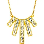 Argento 90526 Pozlacený stříbrný náhrdelník - čiré křišťály Swarovski ve tvaru čtverce, délka 45 cm