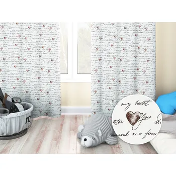 ubrus Dětský bavlněný závěs Sandra SA-028 Vyznání lásky 135x150 cm