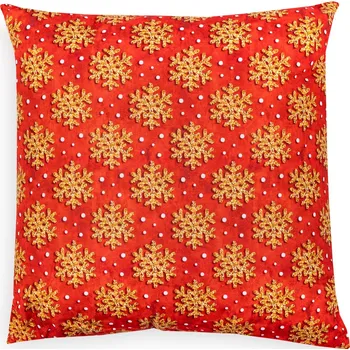 Polštář Voňavý polštář směs bylin, vzor zlaté vločky na červené