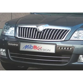 Tuning Lišty předního nárazníku, nerez - Škoda Octavia II. Facelift (Lišty předního nárazníku pro Škoda Octavia II. Facelift Lim./Combi 2008-2012)