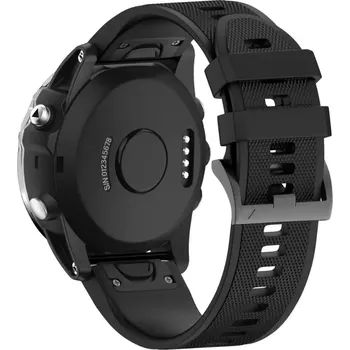 Řemínek na hodinky Silikonový řemínek se sponou Quickfit na hodinky Garmin 26mm Barva: Černá