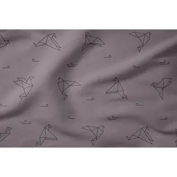 Teplákovina BIRD / TAUPE Typ teplákoviny: nepočesaná – š. 165 cm (EL, 290 g)