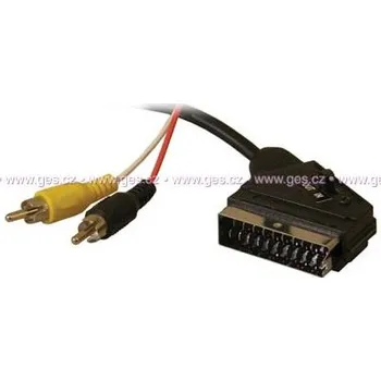 Audio kabel Kabel 1x SCART - 2x CINCH, přepínač in/out