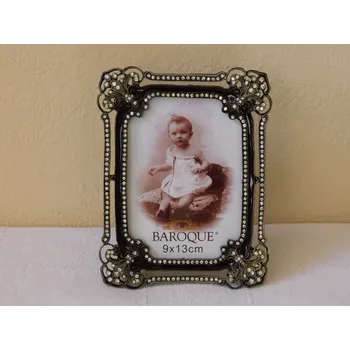 Rám na obraz KOVOVÝ RÁMEČEK SE ŠTRASOVÝMI KAMÍNKY NA OBRÁZEK I FOTO 16 cm