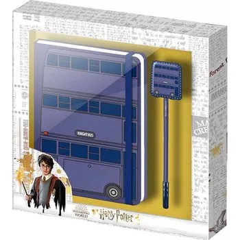 Blok Poznámkový blok s propiskou Harry Potter: Záchranný autobus set 2 kusy (blok 14,8 x 19 cm)