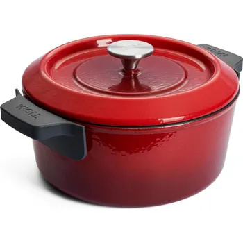Hrnec Litinový hrnec s poklicí IRON 24 cm, červený - WOLL (IRON IND hrnec s poklici 24x11 cm/4,2l červený - WOLL)